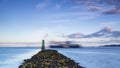 Sunset Poolbeg lighthouse in Ireland