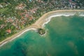 View of beautiful tropical coastline and fisherman village Royalty Free Stock Photo