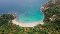 Aerial view of the beautiful tropical hidden bay in Phuket. Landscape. Thailand. Asia. Nature. Sunny day Royalty Free Stock Photo