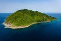 Aerial view of the beautiful tropical island of Koh Tachai in the Similan Islands Royalty Free Stock Photo