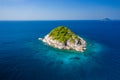Aerial view of a beautiful tropical island surrounded by coral reef Similan Islands, Thailand Royalty Free Stock Photo