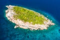 Aerial view of a beautiful tropical island surrounded by coral reef Similan Islands, Thailand Royalty Free Stock Photo