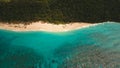 Aerial view beautiful beach on tropical island. Boracay island Philippines. Royalty Free Stock Photo