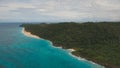 Aerial view beautiful beach on tropical island. Boracay island Philippines. Royalty Free Stock Photo