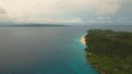 Aerial view beautiful beach on tropical island. Boracay island Philippines. Royalty Free Stock Photo