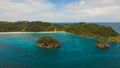 Aerial view beautiful beach on tropical island. Boracay island Philippines. Royalty Free Stock Photo