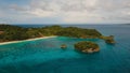 Aerial view beautiful beach on tropical island. Boracay island Philippines. Royalty Free Stock Photo