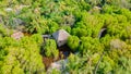 Aerial view of the beautiful tropical mangrove forest at natural park at the Landhoo island at Noonu atoll Royalty Free Stock Photo