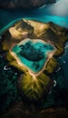 Aerial view of beautiful turquoise lagoon on Maui island, Hawaii