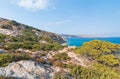 Afternoon foto of aerial view on Vai palm beach in Crete island Royalty Free Stock Photo