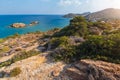 Afternoon foto of aerial view on Vai palm beach in Crete island Royalty Free Stock Photo