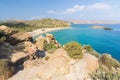 Aerial view on Vai palm beach in Crete island. Day foto Royalty Free Stock Photo