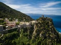 Aerial view of the beautiful village of Nonza, in Cap Corse Royalty Free Stock Photo