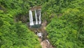 Aerial view of beautiful waterfalls in the greenery of Baganga Royalty Free Stock Photo