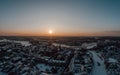 aerial view on beautiful winter sunset in Berlin Royalty Free Stock Photo