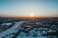 aerial view on beautiful winter sunset in Berlin Royalty Free Stock Photo