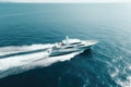 aerial view of beautiful yacht in blue sea, AI Generated