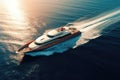 aerial view of beautiful yacht in blue sea, AI Generated