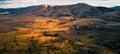 Aerial view of beautiful Zlatibor landscape in autumn sunset Royalty Free Stock Photo