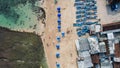 Aerial view of beauty of Drini Gunungkidul beach, Yogyakarta. Central Java, Indonesia, July 1, 2021