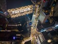 Aerial view beauty illuminated Pavilion Kuala Lumpur tower