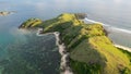 Aerial view of The beauty of Merese hill Lombok island when sunset, West Nusa Tenggara. Lombok, Indonesia, March 22, 2022 Royalty Free Stock Photo