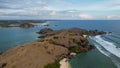 Aerial view of The beauty of Merese hill Lombok island when sunset, West Nusa Tenggara. Lombok, Indonesia, October 21, 2021 Royalty Free Stock Photo