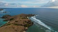 Aerial view of The beauty of Merese hill Lombok island when sunset, West Nusa Tenggara. Lombok, Indonesia, October 21, 2021 Royalty Free Stock Photo