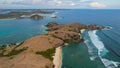 Aerial view of The beauty of Merese hill Lombok island when sunset, West Nusa Tenggara. Lombok, Indonesia, October 21, 2021 Royalty Free Stock Photo