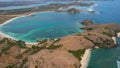 Aerial view of The beauty of Merese hill Lombok island when sunset, West Nusa Tenggara. Lombok, Indonesia, October 21, 2021 Royalty Free Stock Photo