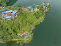 Aerial view of Begnas Lake the third largest lake of Nepal