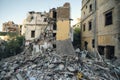 Aerial view of Beirut destruction after a fire at a warehouse with explosives in Beirut Port Royalty Free Stock Photo