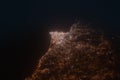 Aerial view on Beirut (Lebanon) from south. Satellite view on modern city at night Royalty Free Stock Photo