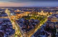 Aerial view of Belgrade downtown, Terazije square, House of the National Assembly by night Royalty Free Stock Photo