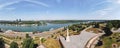 Aerial view of Belgrade Kalemegdan park and the Victor monument