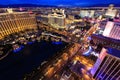 Aerial view of Bellagio and Caesars Palace hotel and casino with Royalty Free Stock Photo