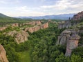 Aerial view of Belogradchik Rocks, Bulgaria Royalty Free Stock Photo