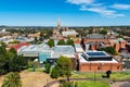Aerial view of the Bendigo Art Gallery and Sacred Heart Cathedral, Australia