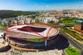 Aerial view of the Benfica stadium. Estadio da Luz. Football stadium in Lisbon, Portugal. 10.03.2021 Royalty Free Stock Photo