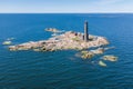 Aerial view of BengtskÃÂ¤r lighthouse in Gulf of Finland Royalty Free Stock Photo