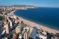 Aerial view of Benidorm city skyline, in Alicante province, Spain. Royalty Free Stock Photo