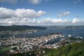 Aerial view of Bergen Bryggen, Norway Royalty Free Stock Photo