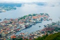 Aerial view of Bergen, Norway Royalty Free Stock Photo