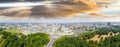 Aerial view of Berlin skyline from June 17 road, Germany Royalty Free Stock Photo