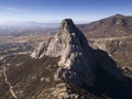 Aerial view of Bernal monolith, state of Queretaro, in Mexico