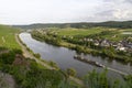 Aerial view of BernKastel-Kues at the river Moselle in Germany Royalty Free Stock Photo