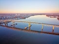 Aerial View of the Betsy Ross Bridge Crossing Delaware River in Philadelphia Royalty Free Stock Photo