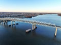 Aerial View of the Betsy Ross Bridge over the Delaware River Philadelphia