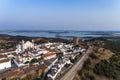 Aerial view of the beutiful historical village of Monsaraz, in Alentejo, Portugal Royalty Free Stock Photo