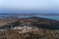 Aerial view of the beutiful historical village of Monsaraz, in Alentejo, Portugal Royalty Free Stock Photo